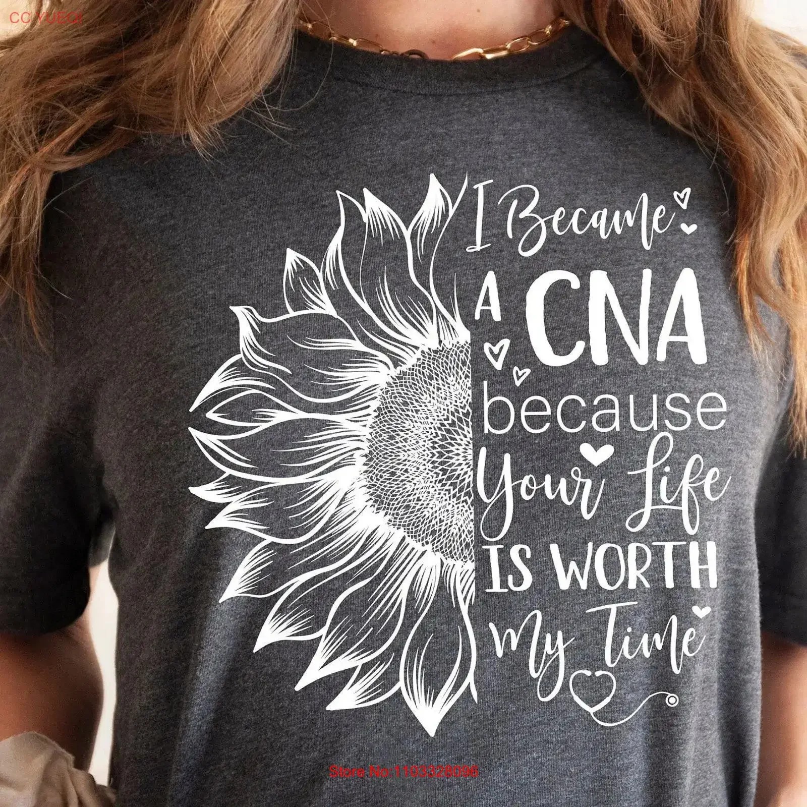 T-shirt d'appréciation pour les étudiants en soins infirmiers certifiés, avec le slogan « Became a CNA for You Nursing Assistant », humoristique, vintage, délavé, tendance et élégant