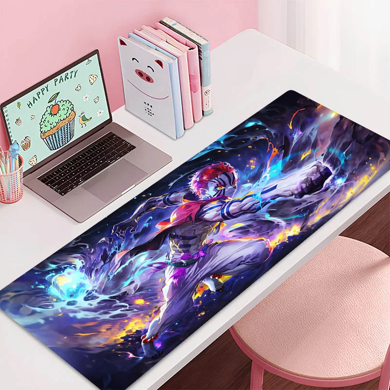 Alas Mouse Besar Demon Slayer Akaza E-sport Game Player Mouse Pad Laptop Keyboard Pad Non-slip Mat Coaster PC HD Karpet Mousepad