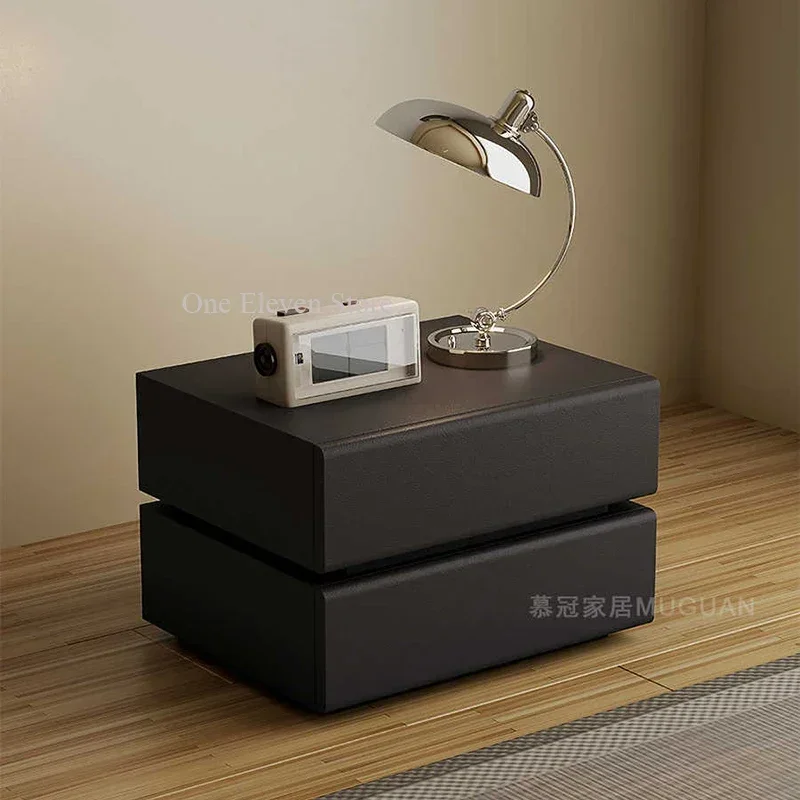 Mesa de Cabeceira de Madeira Elegante Vintage de Meados do Século para Quarto Duplo - Armário de Cabeceira Charmoso
