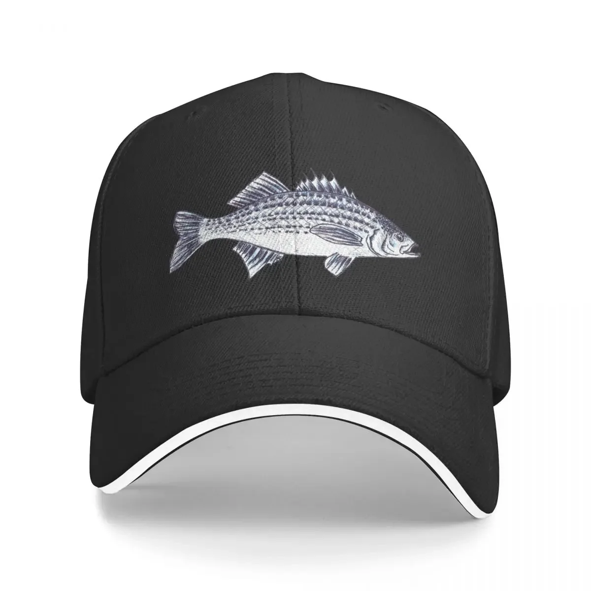 

Striped Bass Fish Walter in Slate Blue Baseball Cap Bobble Hat Mountaineering Luxury Brand Men Golf Wear Women's