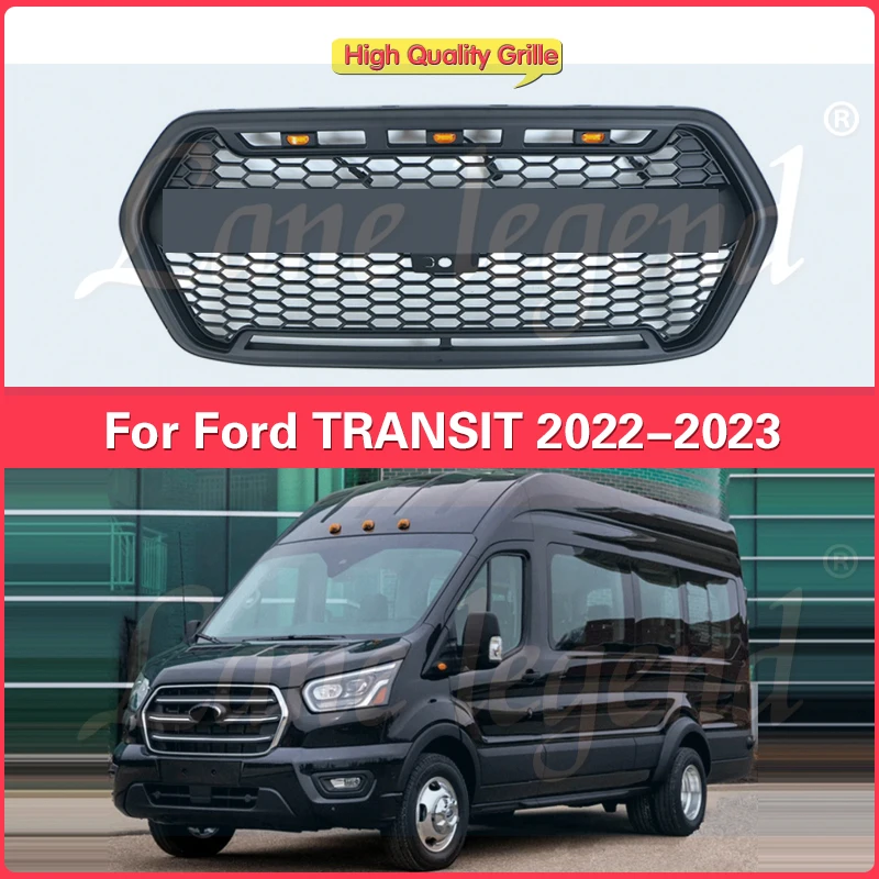 

Reticular Front Bumper Grille Honeycomb Type Frame With LED For Ford Transit Custom T150 T250 T350 (North US Version) 2022-2023