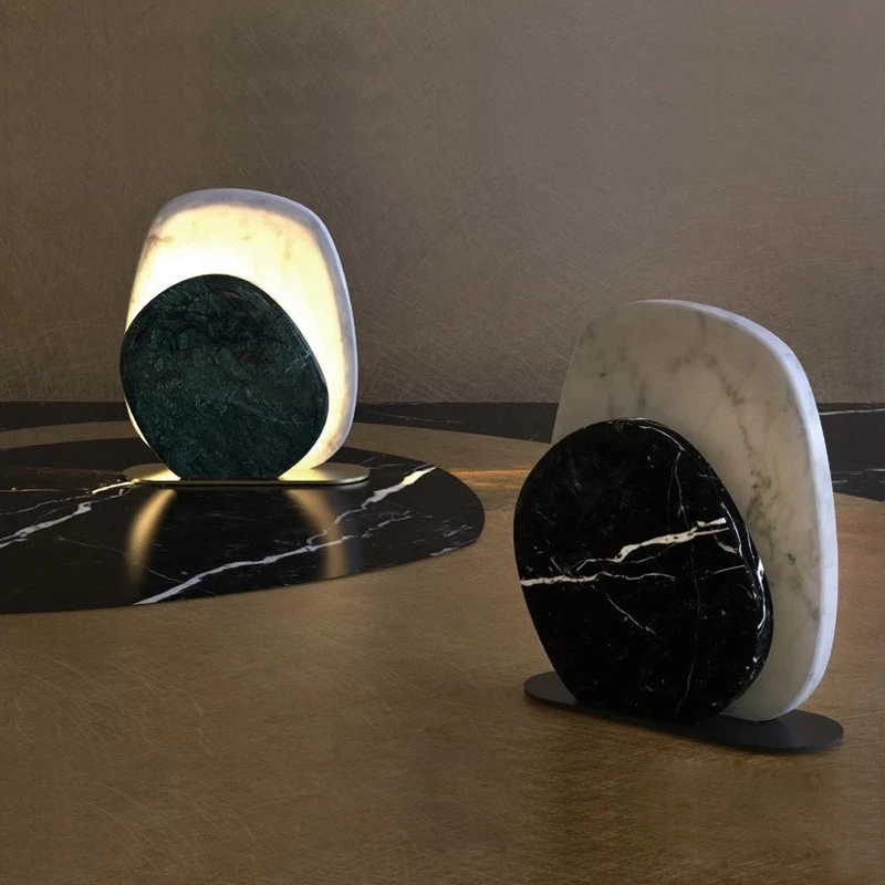 Lampe de Table LED à Base de marbre, contemporaine, Simple, faite à la main, classique, à la mode, offre spéciale