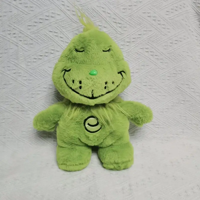Nuovo Verde Shaggy Anime Peluche Giocattolo Respirazione Compagno Bambola Incandescente Pancia Peluche Periferico Carino Regalo di Festa Per Principianti