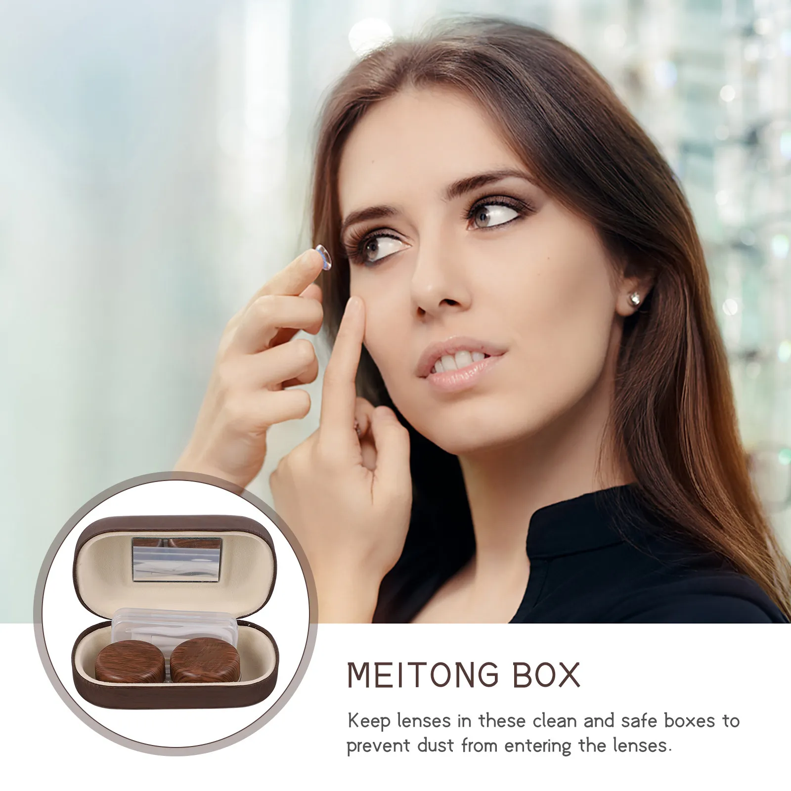 1Set Eye Lens Case Portable Contacts Lens Holder Leak Proof Travel Storage Organizer Small Mirror Clean Hygiene