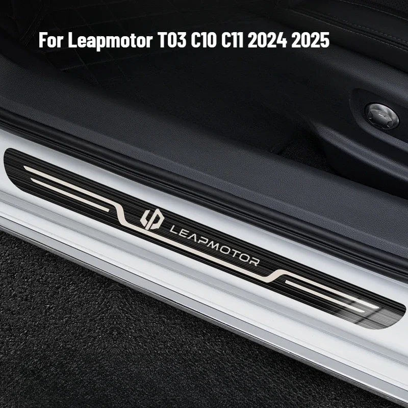 

For Leapmotor T03 C10 C11 2024 Accessory Stainless Door Sill Kick Scuff Plate Guard Pedal Protector Trim Step Cover Car Styling