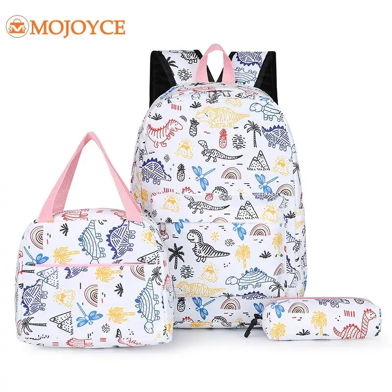 3pcs/set Student Backpack Korean Print High School Students Bookbag Fashion Women Aesthetic Rucksack Travel Bag for Teenage Girl