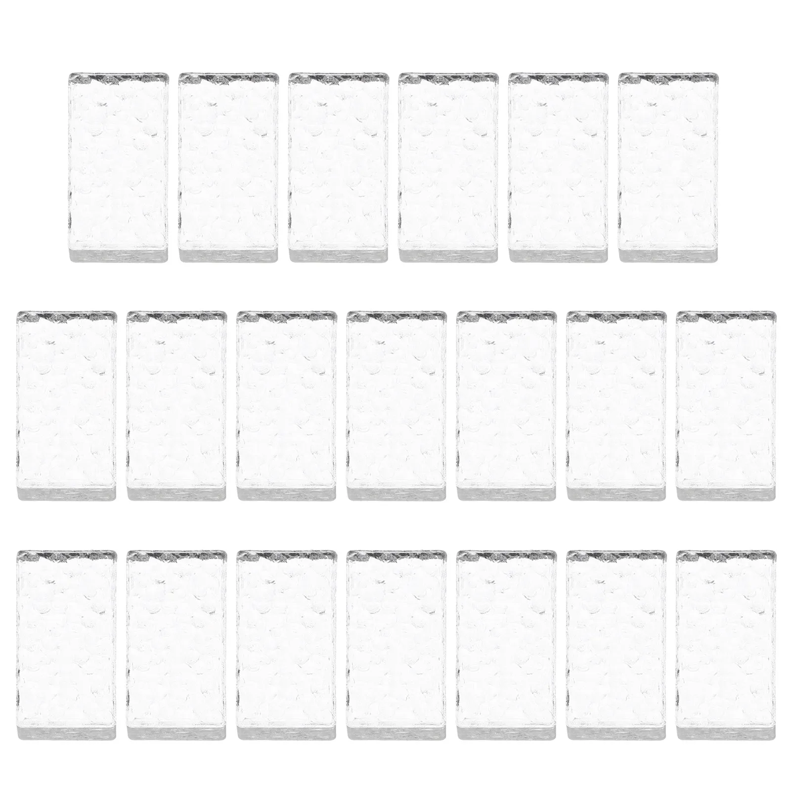 20Pcs Miniature Clear Crystal Glass Bricks Rectangle Shape for DIY Realistic Architectural Mini Building Supplies