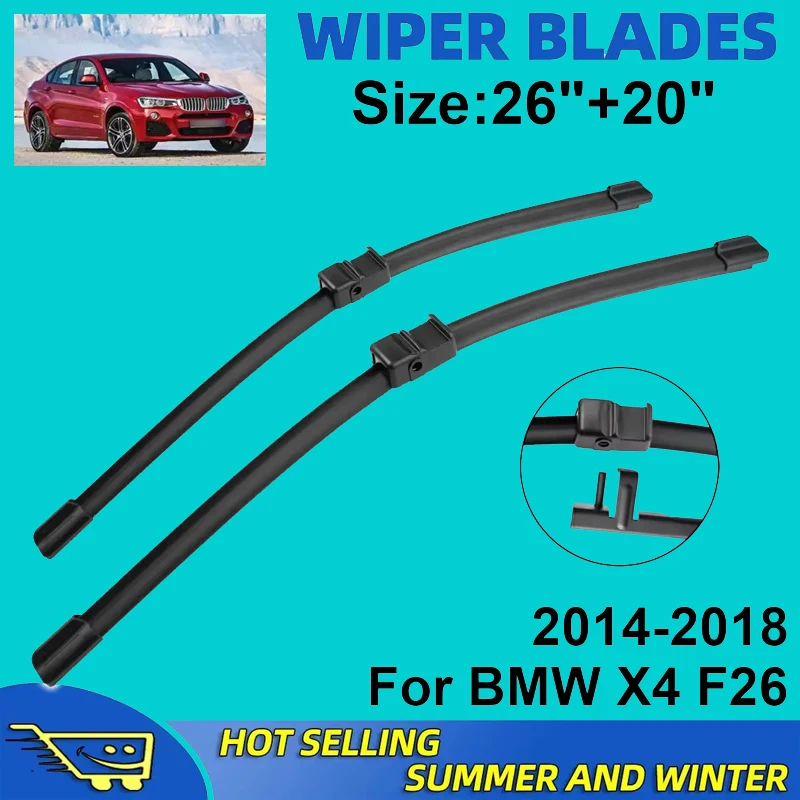 

2PCS Wiper Blades Set Kit For BMW X4 F26 2014-2018 2015 2016 2017 Front Windshield Brushes Windscreen Window Accessories