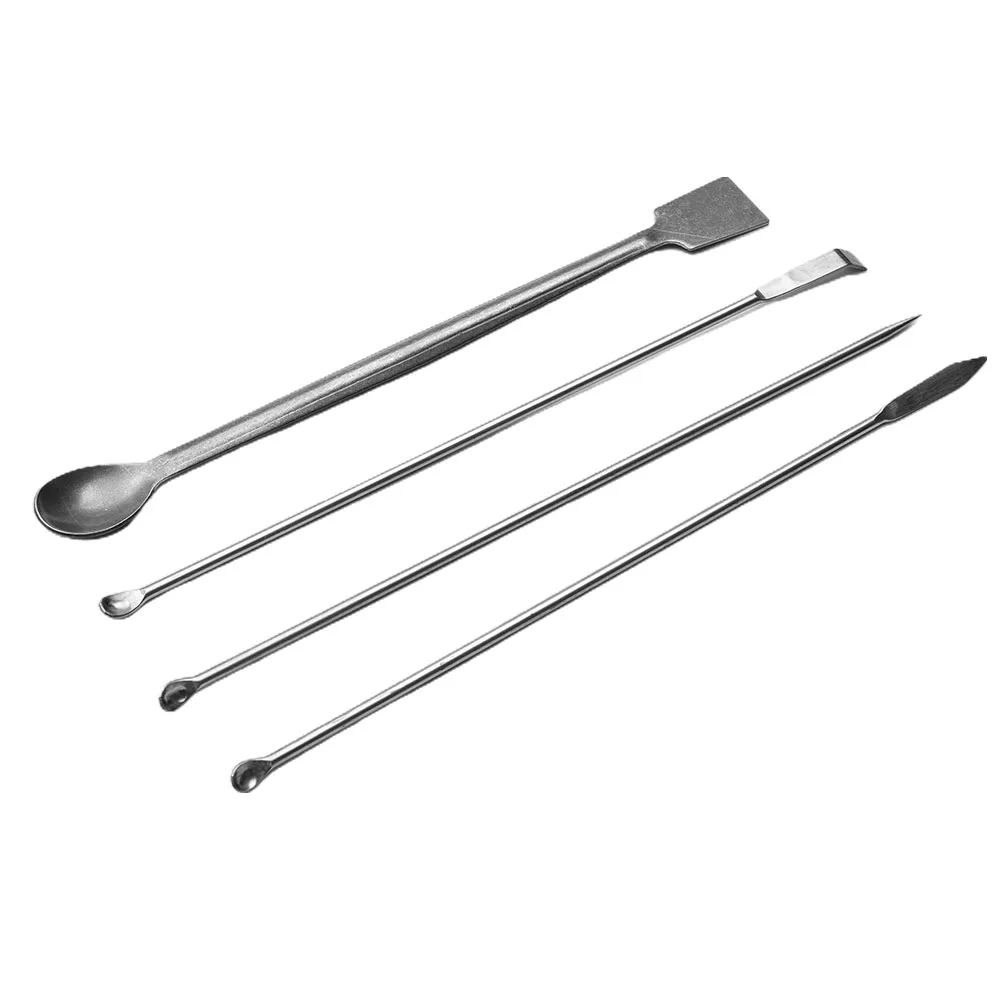 12pcs Laboratory Sampling Spoon Lab Spoon Spatula Mixing Spat Safe Silver High Quality New Practical Sophisticated