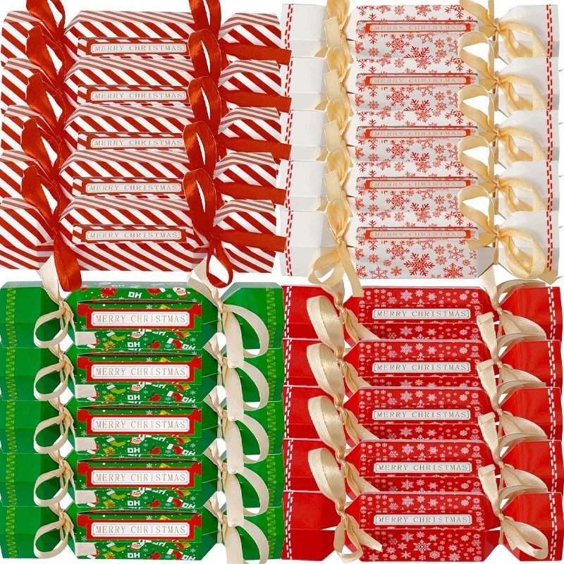 1-12 шт. красный, зеленый рождественский кошелек-сюрприз, сумка для денег, сделай сам, подарок для наличных, тянущий чехол, снежная полоса, подарочные коробки для конфет, товары для вечеринок