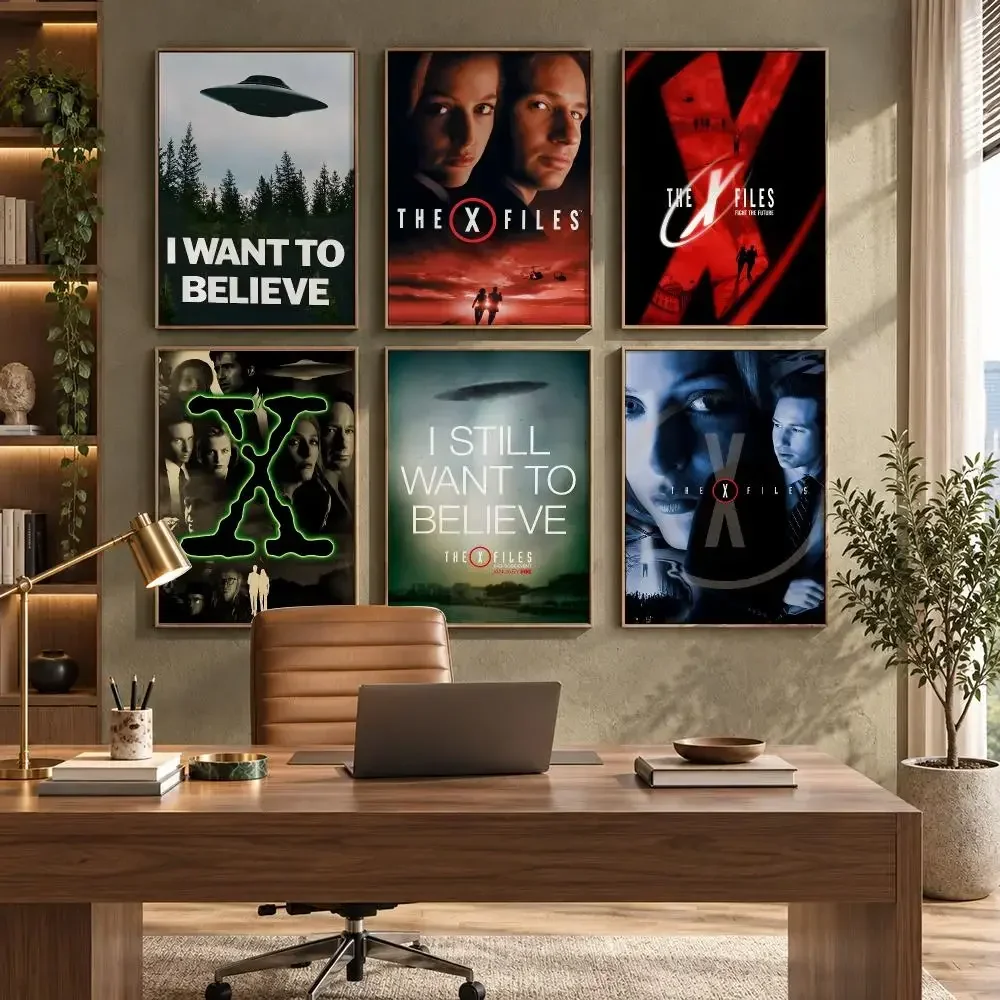 The X-Files I Want to Believe SciFi Art Poster HD Waterproof Wall Decal for Study, Living Room & Garage, DIY Great Gift for Fans