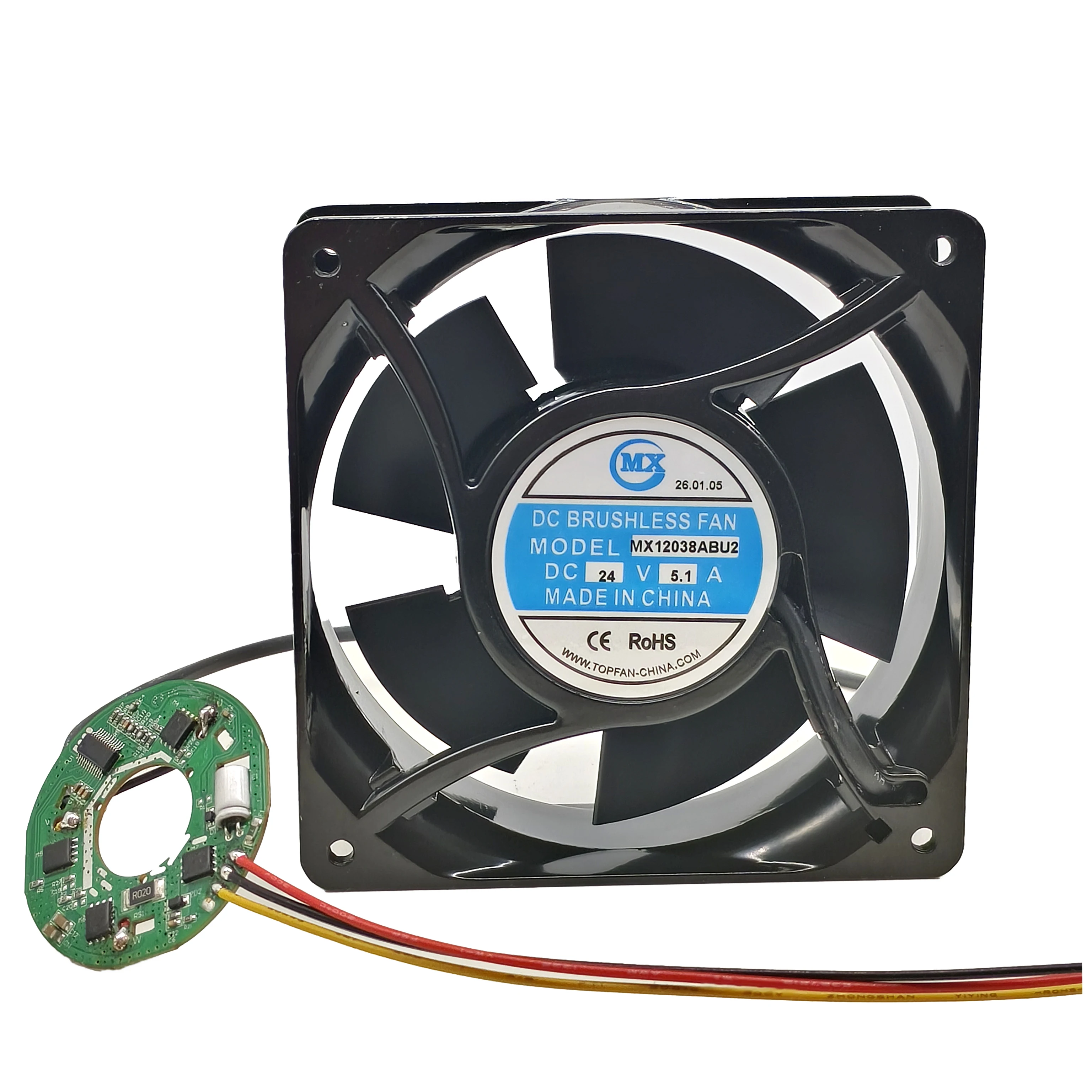 Fan 120mm High Temperatur 120x120x38mm Solar Exhaust   11000rpm 24V Axial Flow Fan