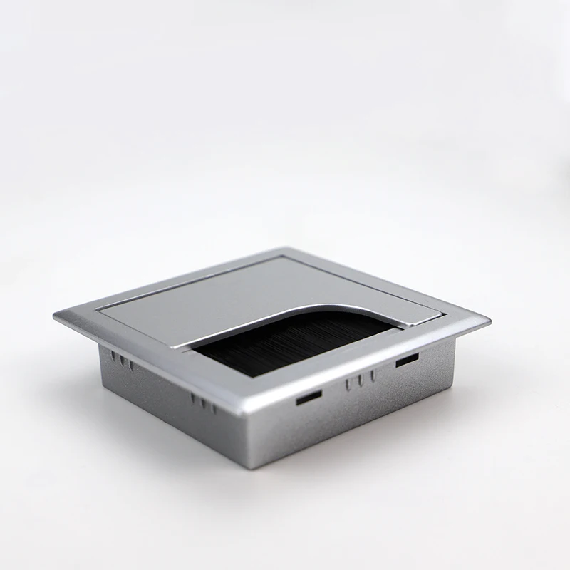 Desktop Abs Plastic Brush Wire Box Office Organizer Pc Computer Desktop Table Cable Cover  Organization Outlet Cover Plug Holder
