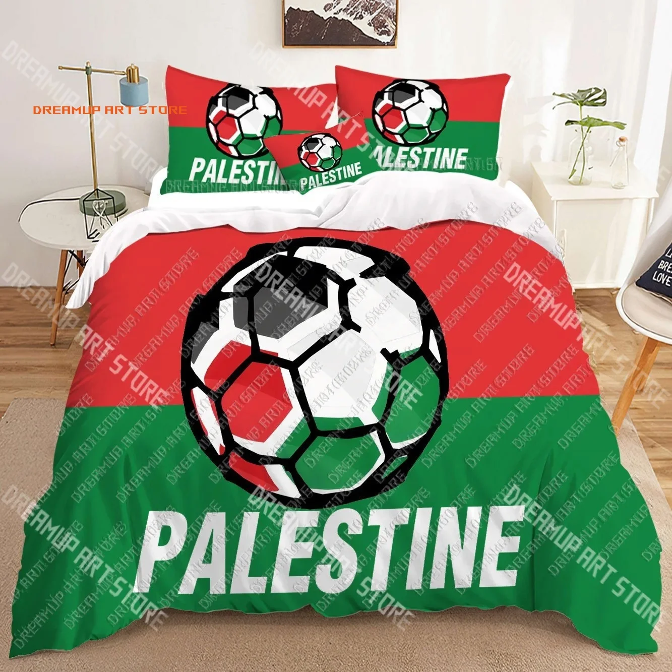 2026 Palestine Football 3D Bedding Sets Print Duvet Cover Adults Children Bed Comforter Birthday Gift Dropshipping