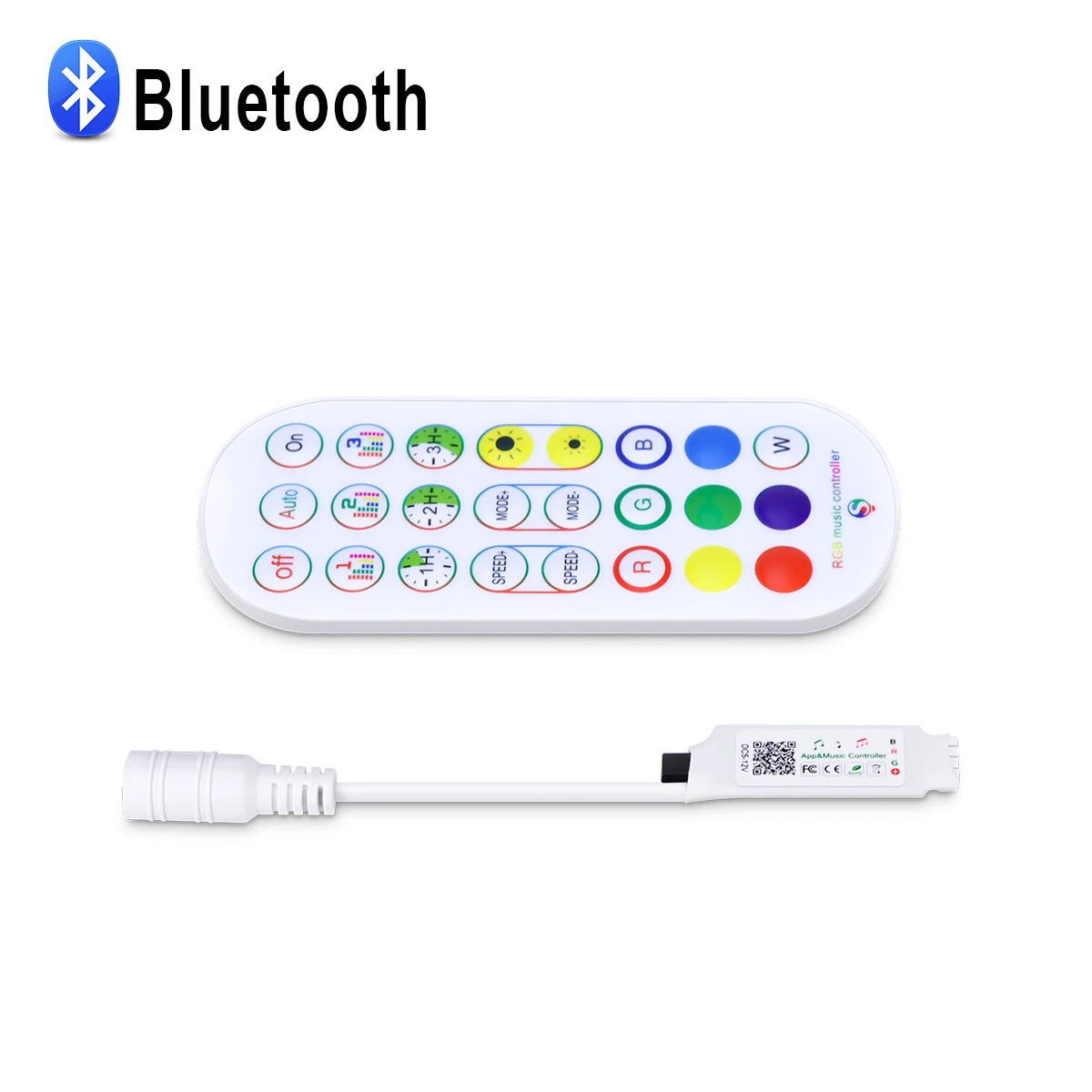 

Wireless Smart Bluetooth Controller DC12V-24V RGB Remote Control Swtiches Support APP Voice Control LED Dimmer For RGB LED Strip