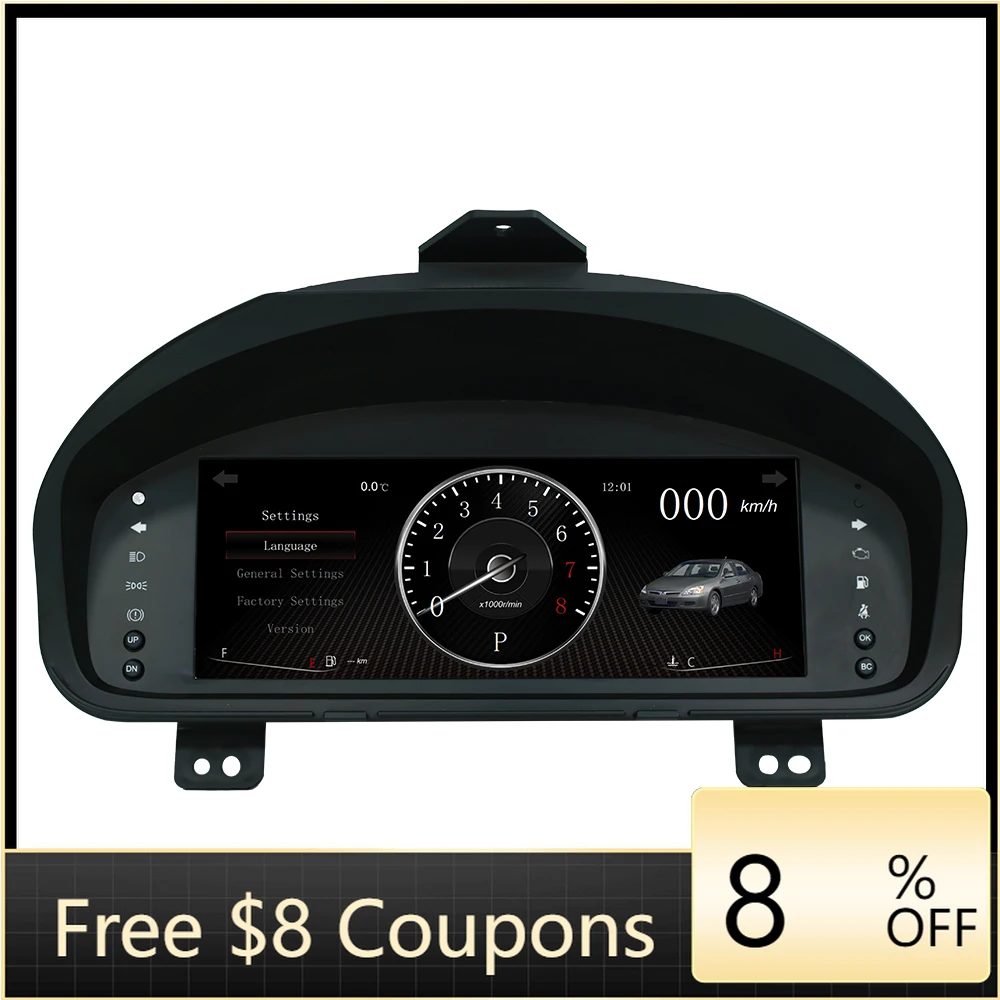 

NaviHua 10.25 Inch Car Digital Cluster for Honda Accord 2003 2007 LCD Dashboard Auto Speedometer Virtual Cockpit New Upgrade
