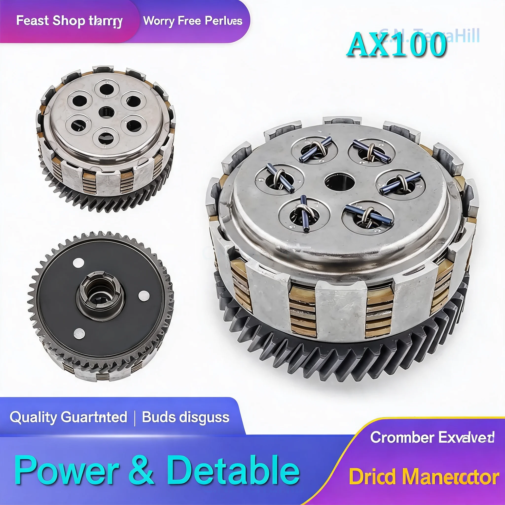 Motorcycle Engine Clutch Assembly AX100 for Suzuki, Dirt Bike Spare Parts, Gearbox Clutch Kit