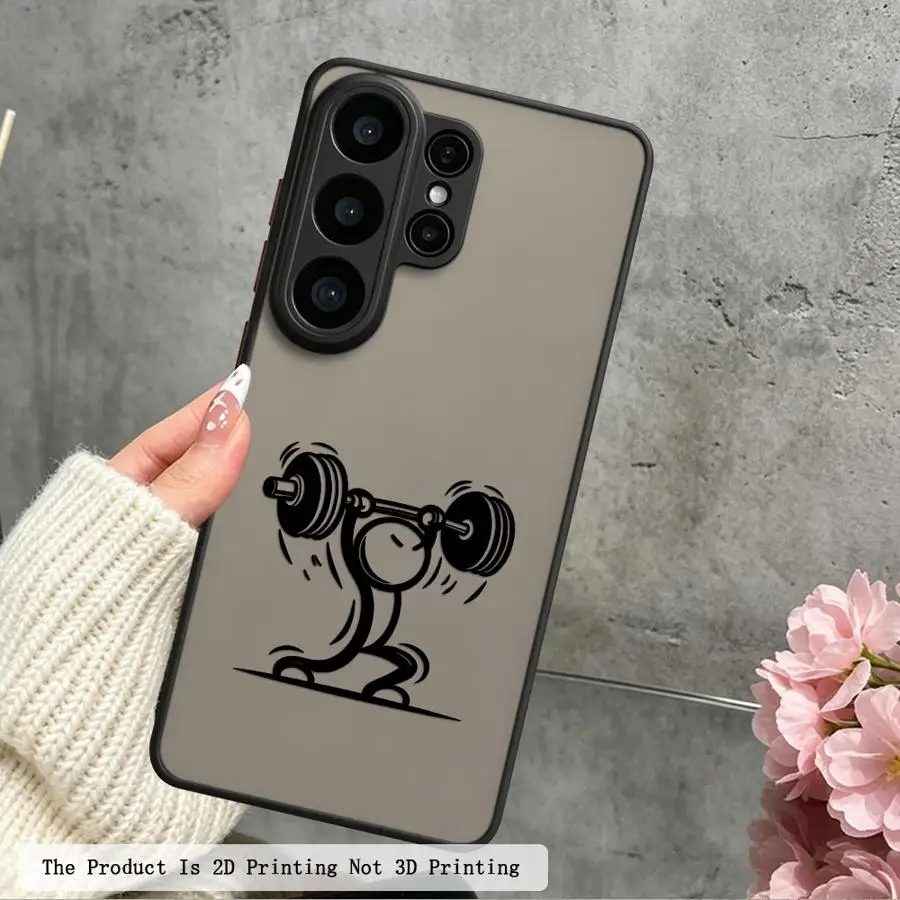 Case for Samsung Galaxy S26 S22 S25 Ultra S23 FE S24 Plus S21 S20 FE Note 20 Ultra 10+ Funda Back Phone Cover Cool Weightlifting
