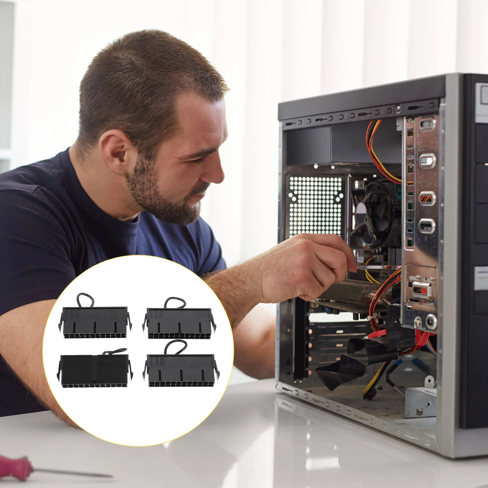 4 шт., блок питания Atx, стартер, перемычка, мостовой инструмент, совместимый 20 24-контактный разъем, тестер для ПК, горничное водяное охлаждение