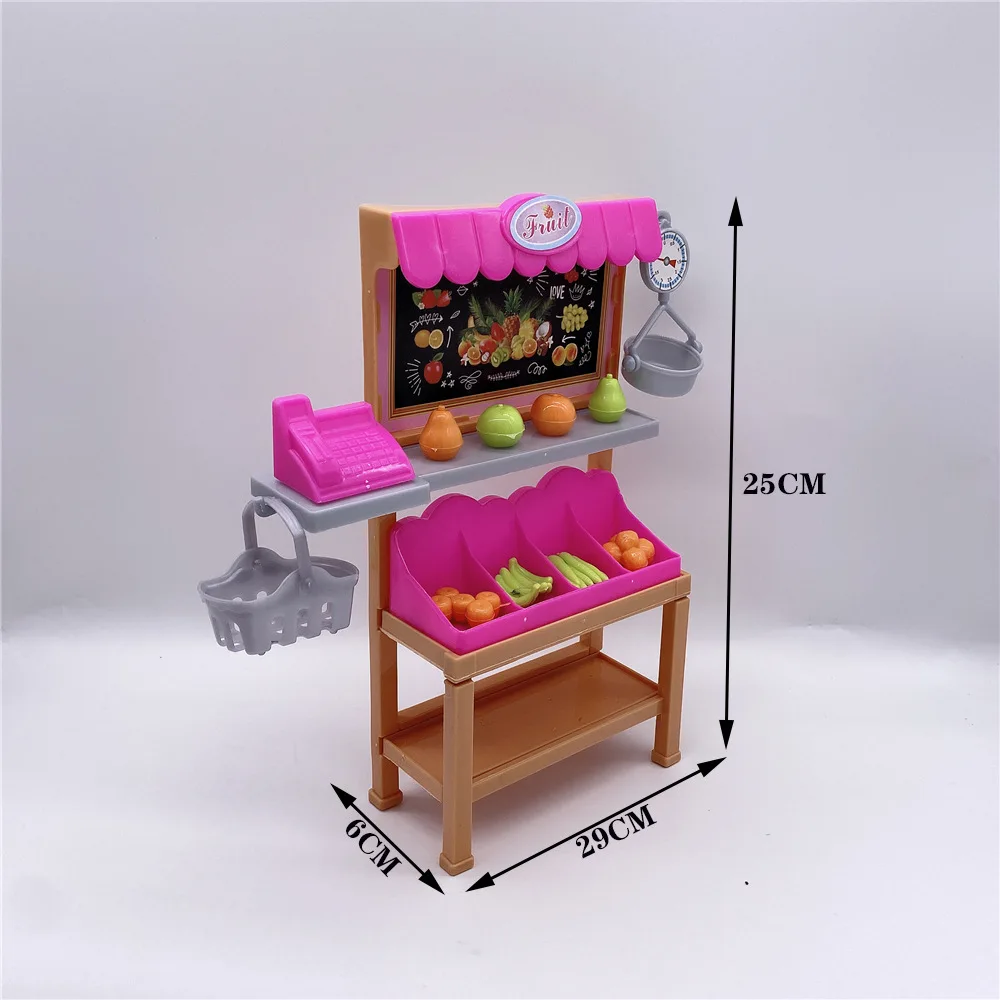 Fashion Lifestyle 11.5 pollici Princess Doll Mall Shopping Playset con accessori per cestini di cibo per frutta per giocattoli Barbie per ragazze