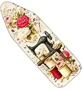 Nuxovilar Ironing Board Cover and Pad with Vintage Sewing Machine and Flowers Pattern, 15x54 Inch...