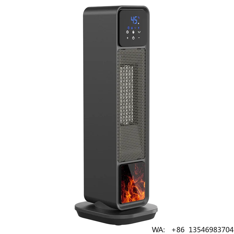 Floor-Standing Electric Fan Heater 2200W Ceramic Heating Oscillating Remote Control Overheat Shut-Off Tip-Over Protection