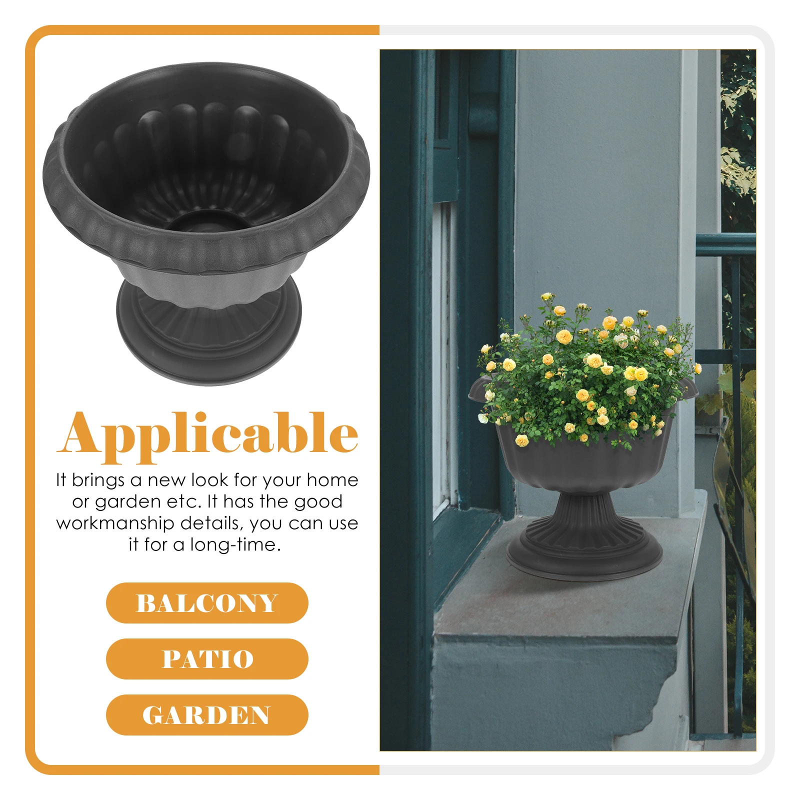 

Roman Column Planter Vintage Flower Pots European Daffodil Bowl Decorative Plant Holder pillar Plastic
