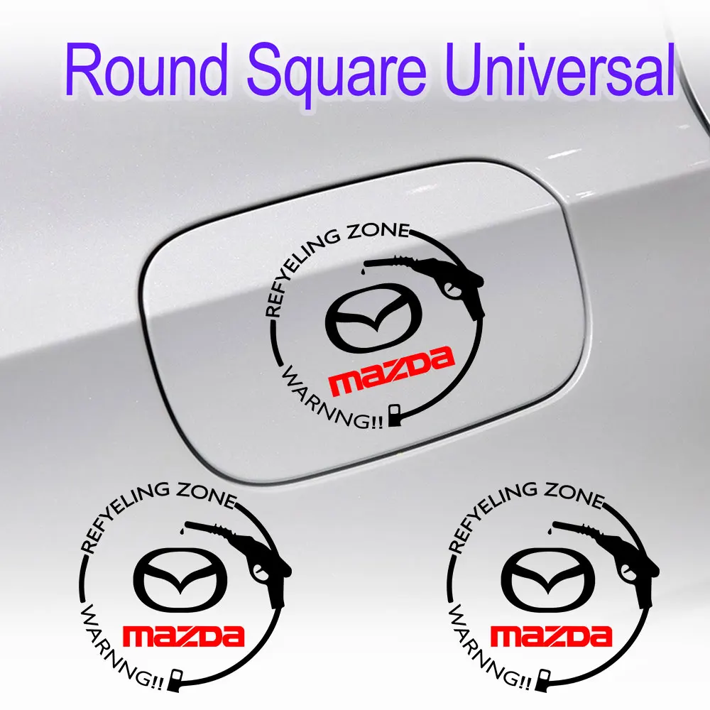 1Pcs Car Styling PVC Vinyl Body Fuel Tank Cap Badge Decoration Sticker For Mazda 2 3 5 6 Axela CX-5 CX-3 CX-9 Atenza Demio RX7