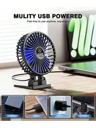 1pcUSB Desk Fan, Mini Fan Portable, 3 Speeds Desktop Table Cooling Fan, Plug in Power Fan, Rotation Strong Wind, Quiet Personal