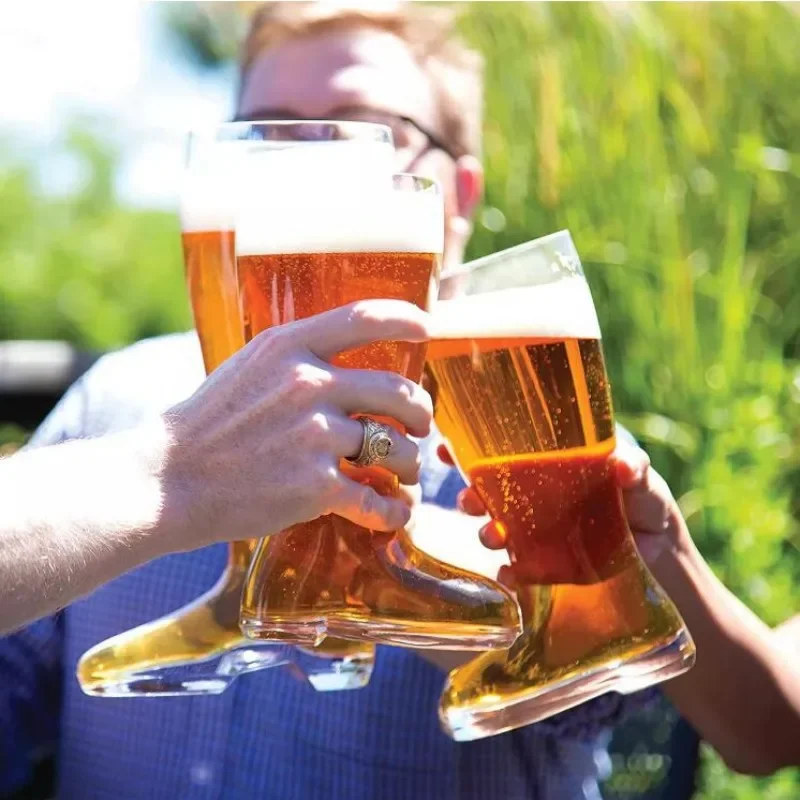 Large Capacity Boot Shape Glass Cup Restaurant Household Beer Mug Milk Coffee Cup Crystal Shoes Cold Drink Cup Bar Utensils