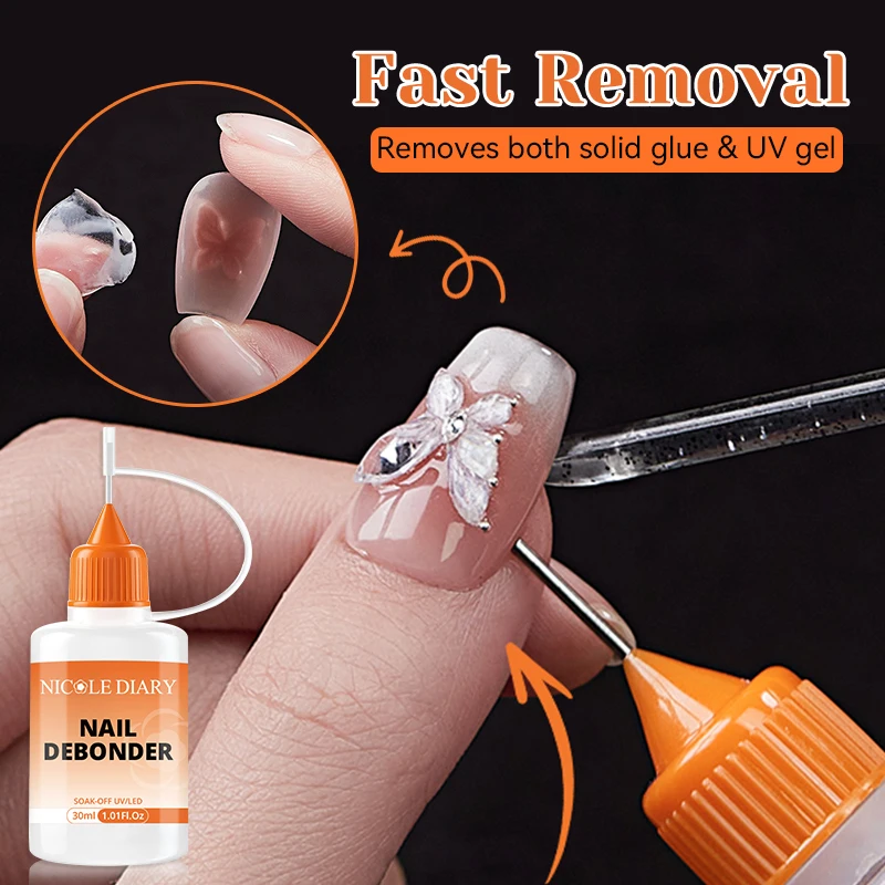 NICOLE DIARY 30ml Rozpuszczalnik do Paznokci Usuwający Sztuczne Paznokcie Końcówki Cyrkonie Narzędzia do Manicure Akcesoria Rozpuszczający Płyn