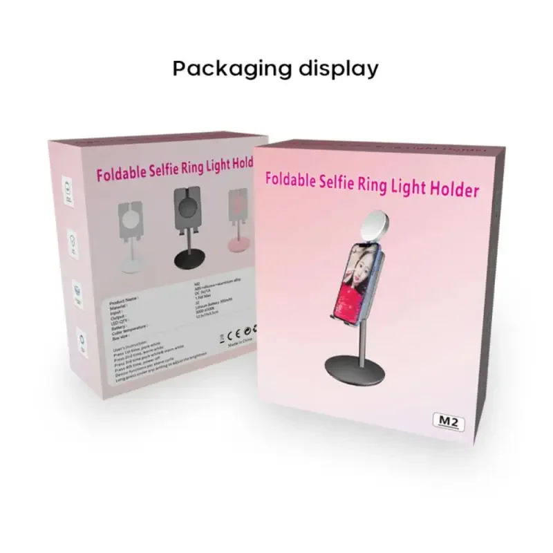 Soporte de extensión de mesa de escritorio, aleación de aluminio negra, pequeño, plegable, portátil, para teléfono, luz de relleno de escritorio, soporte para teléfono móvil