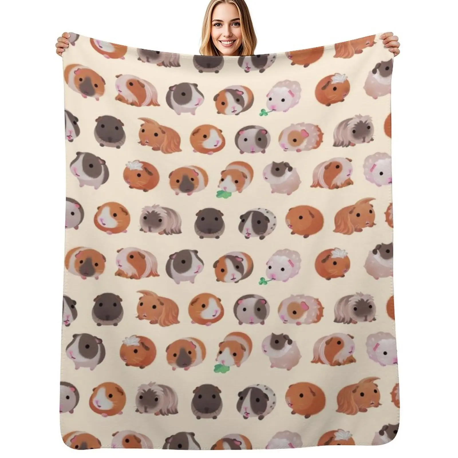 Guinea pig day - bright Throw Blanket Cozy Microfiber Throw Blanket for Home Bedroom