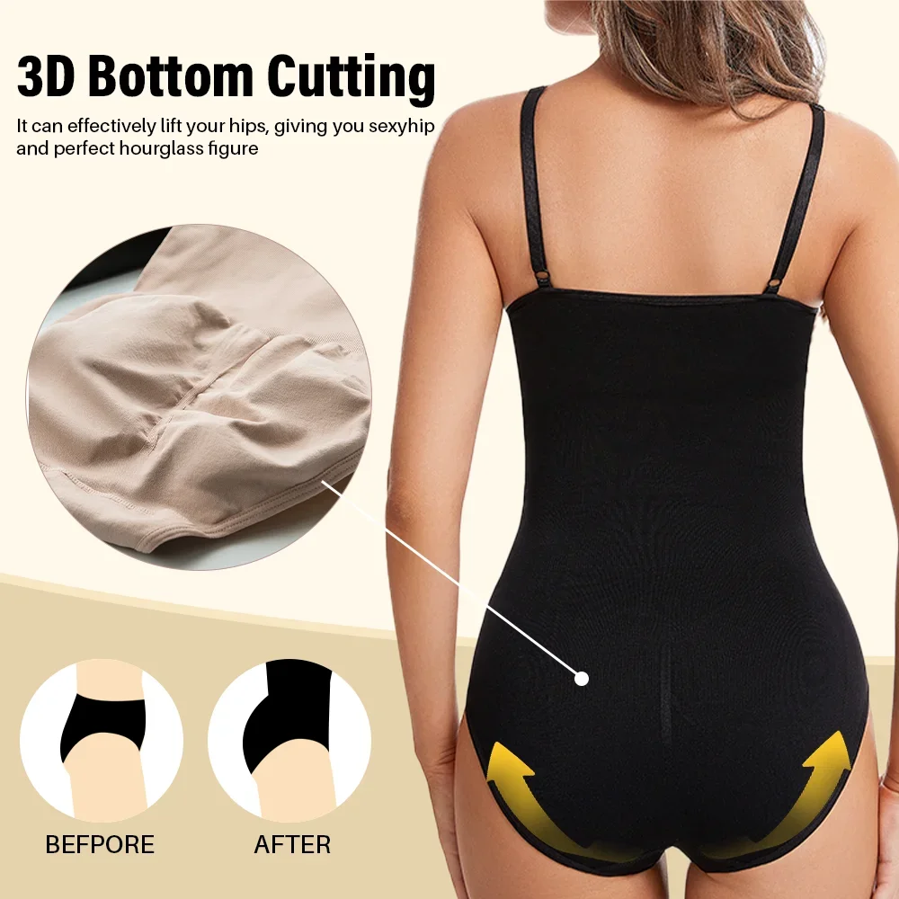 Women Slimming Shapewear Seamless Slimming Butt Lifter Full Body Shaper Smooth Out Bodysuit Open Crotch High Elastic Body Suits