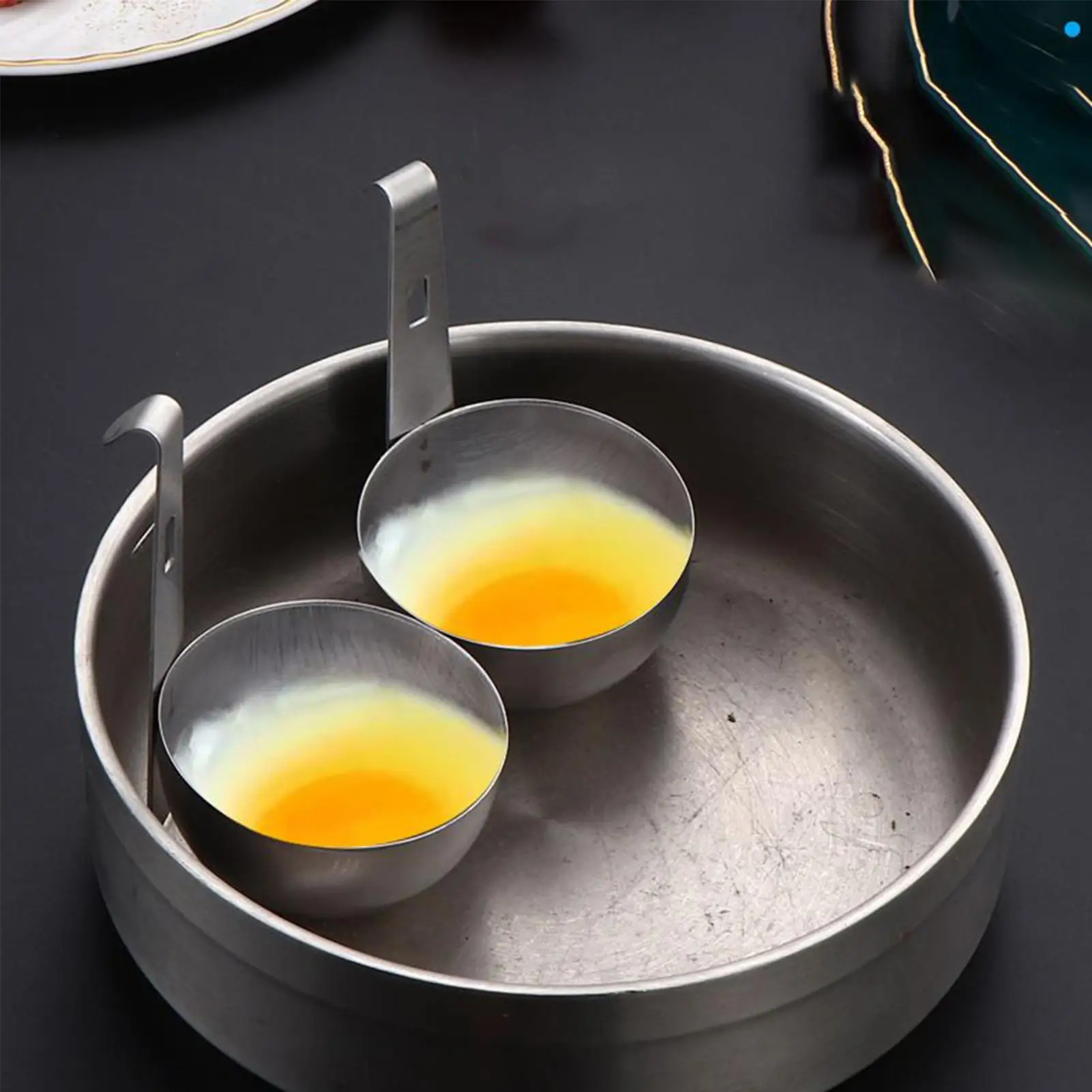 Stainless Steel Egg Poacher Hangable Stainless Steel Egg Poacher Nonstick Steamer Round Nonstick Cups for Effortless Cooking