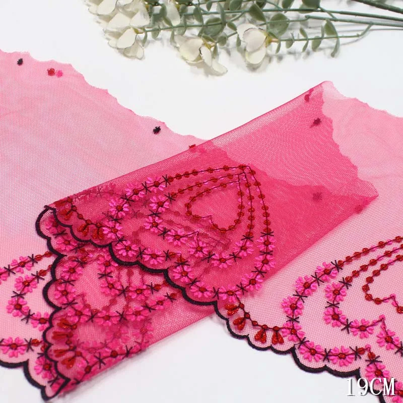 30Yards Hearts Embroidered Lace Trim Fabric Skirt Hem For Underware Accessories Lingerie Dress Sewing Sleeve Lace
