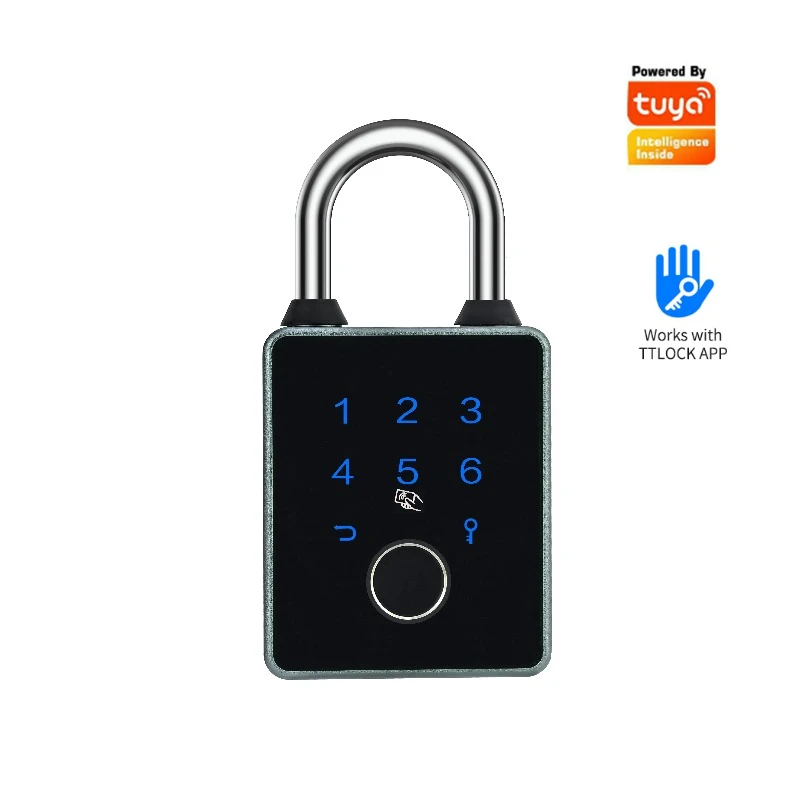 

Bluetooth TTLock Tuya Waterproof Keyless Intelligent Fingerprint Padlock Portable Digital Lock With APP Password Key Unlock