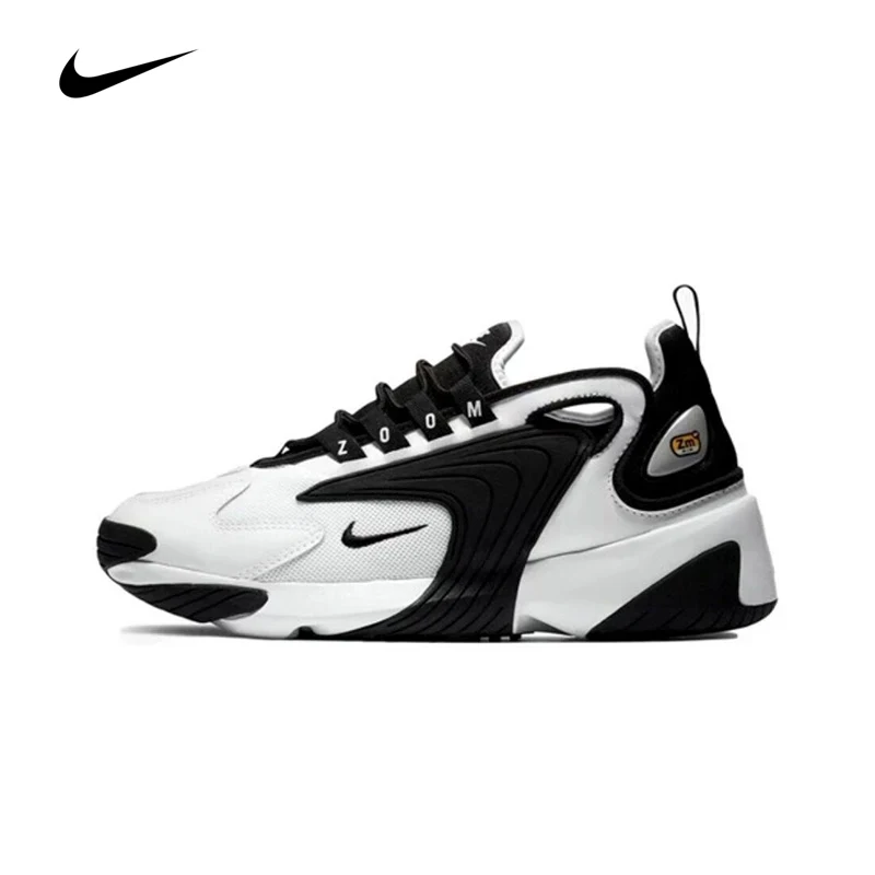 Original Nike Zoom 2K Men\'s Running Shoes Wear Resistant Breathable Black White Panda Sneakers AO0269-101