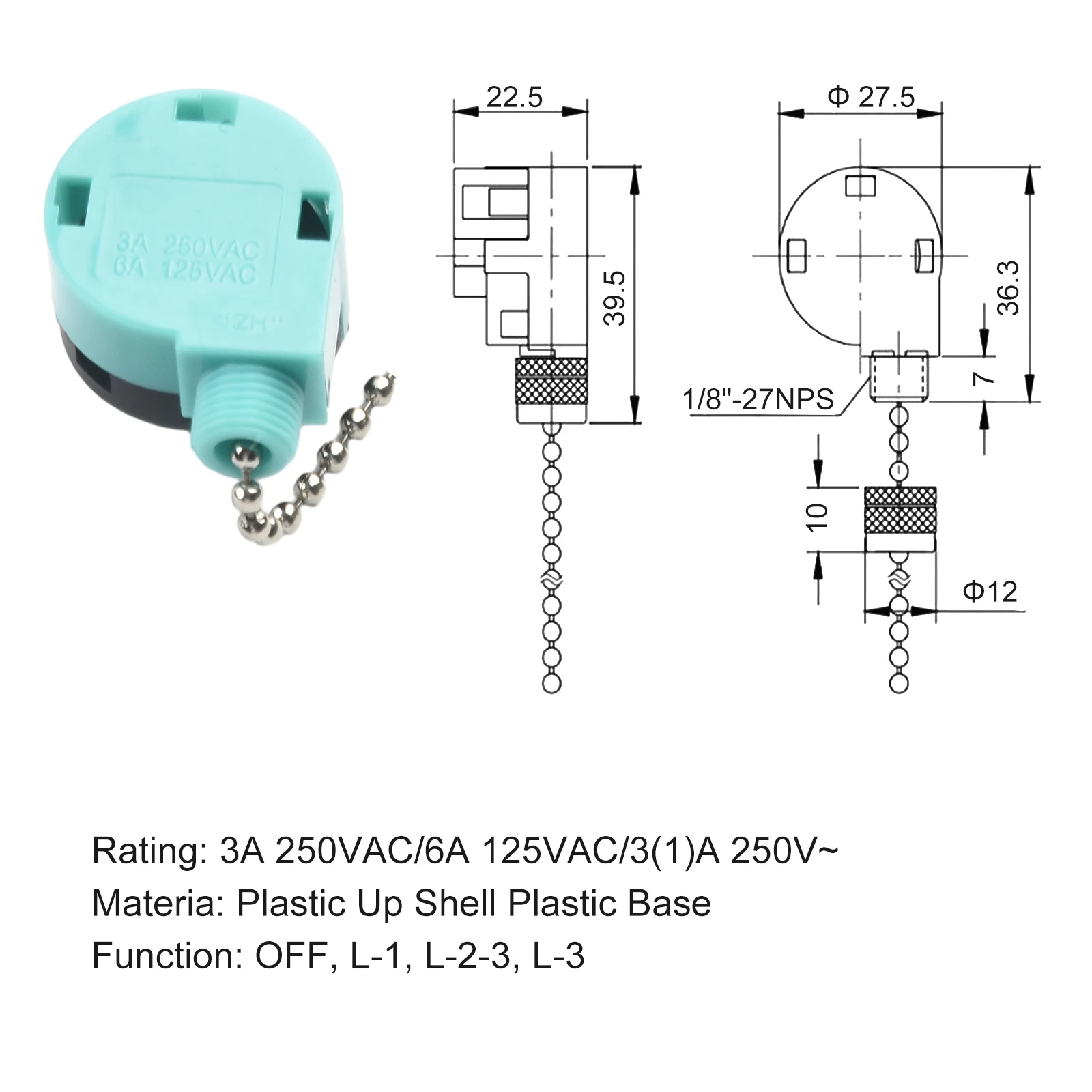 

Reliable Replacement Pack of Four ZE268S6 Fan Speed Controllers for Various Ceiling Fans Including For Hunter & For Hampton Bay