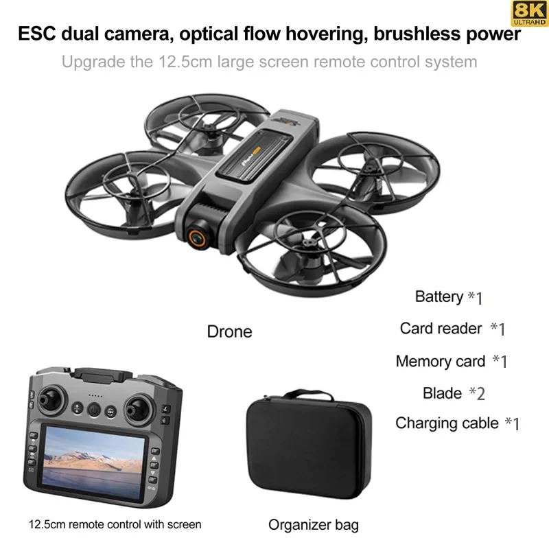 Xiaomi S156 Drone 8K HD Dubbele camera 3 batterij 5G WiFi FPV borstelloze motoren Optische stroom Hover vermijden GPS Vierassige drone