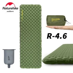 Naturehike Inflatable Mattress Winter Camping Mat Outdoor Ultralight 1-Person Sleeping Pad 4.6 R Value Air Cushion Travel Mat