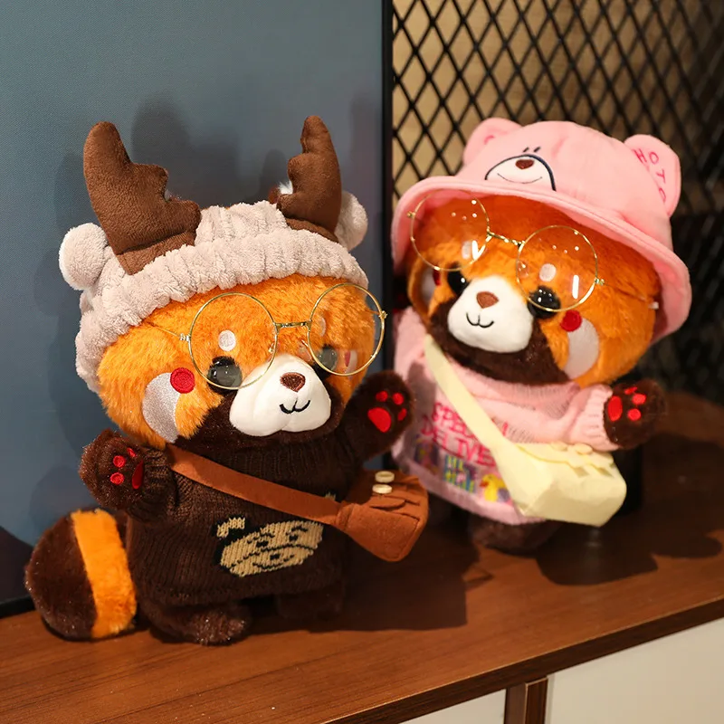 30cm Lovely Cartoon LaLafanfan Cafe Raccoon Plush Toys Cute Stuffed Animals Simulated Raccoon Dolls for Kids Girls Xmas Gifts