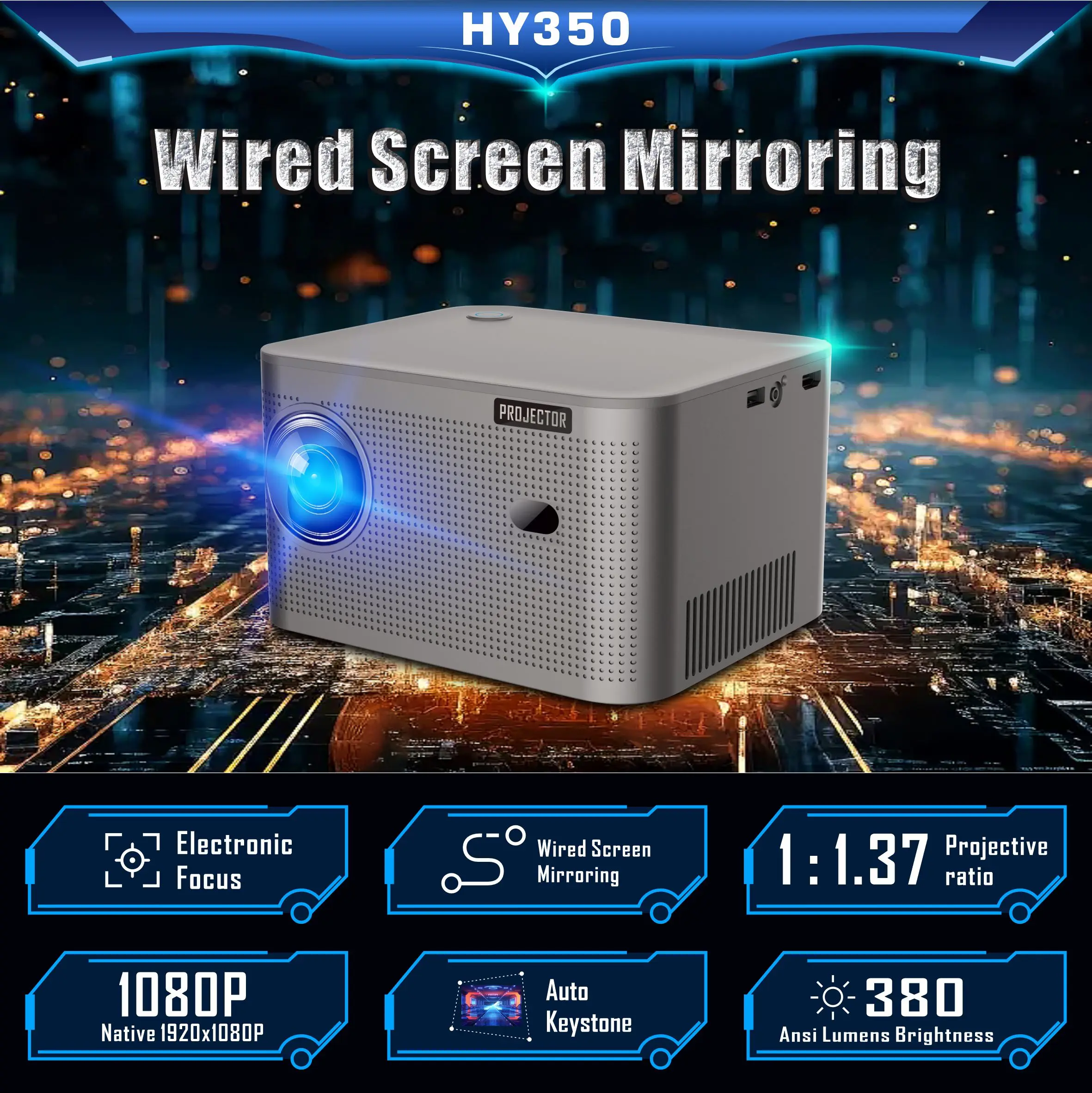 Magcubic Autofokus Smart Projektor Android11 4K 580ANSI Full Wifi6 BT5.0 Allwinner H713 Sprachsteuerung Heimkino Theater HY350
