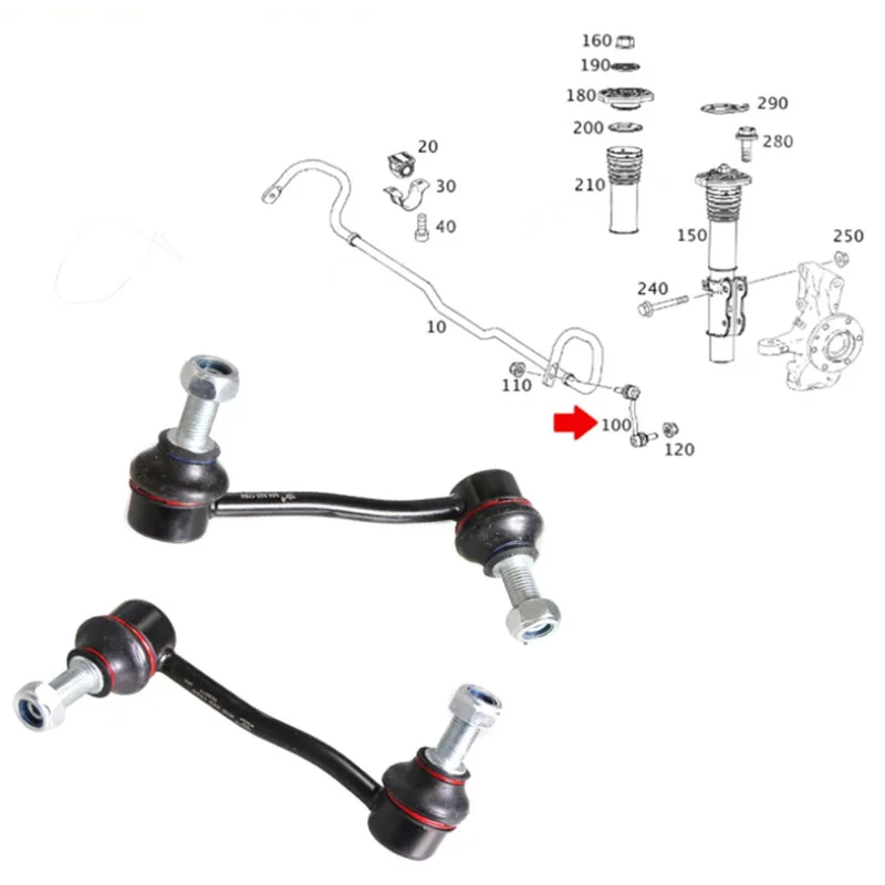 

W906 Front Left Right Stabilizer Link Suspension 9063201789 9063201889 For Mercedes Benz Sprinter