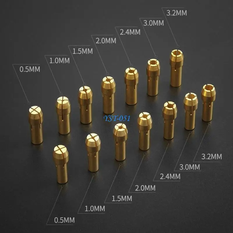 

E15A Brass Collet Chuck for 0.5/1.0/1.5/ 2.0 2.4 3.2mm Rotary Tool Accessories Drill Collet Chuck with Replacement Wrench