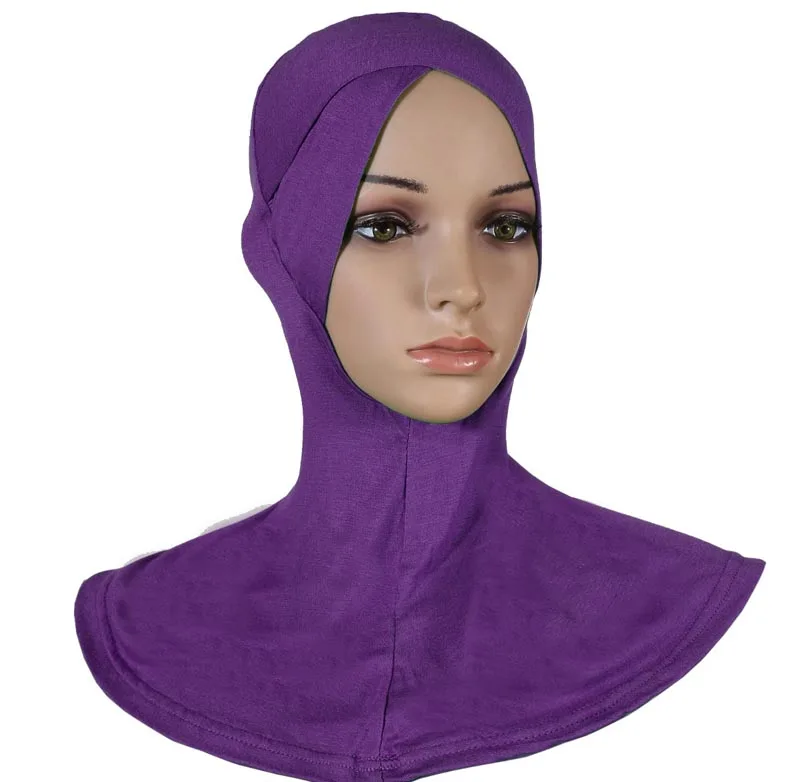 Solid Color Cross Benaies Hat Bonnet Underscarf Women Muslim Instant Scarf Hijab Islamic Headscarf Amira Ninja Ninja Cap Turban