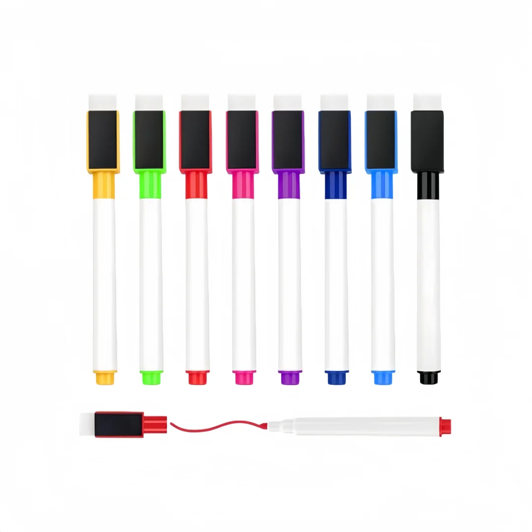 8 Pcs Colorful Magnetic Dry Erase Markers with Eraser Cap, White Board Mini Dry Erase Markers Bulk, Fine Point Tip White Board Markers for Teachers Office School Supplies
