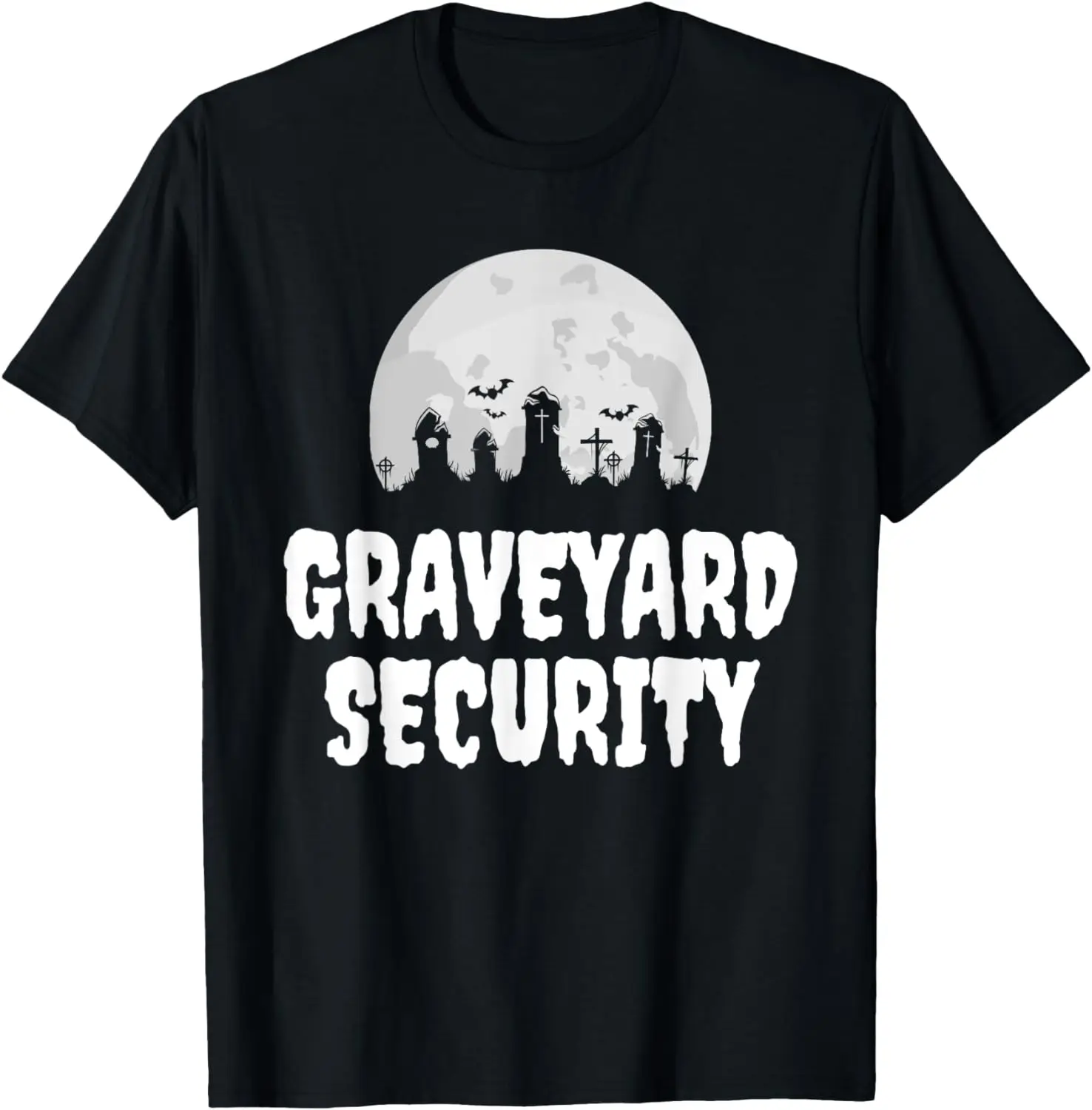 

Halloween Graveyard Security Funny Zero Effort Lazy Costume T-Shirt