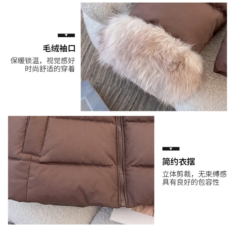 Chic Elegant Women's Faux Fur Collar Belted Waist Short Padded Cotton Jacket Zip Up Warm Winter Down Coat Outerwear