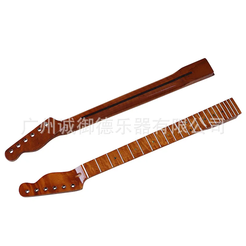 22nd fret, tiger pattern roasted maple, bright colored shell, sound point 5.6cm wide, electric guitar neck